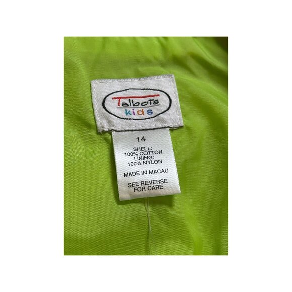 Talbots Kids Vintage Lime Green Double-Breasted Trench Coat Stand Out Outfit 14 - Picture 3 of 7